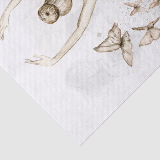 Waterverf Ballerina Butterfly Tissuepapier (Detail)