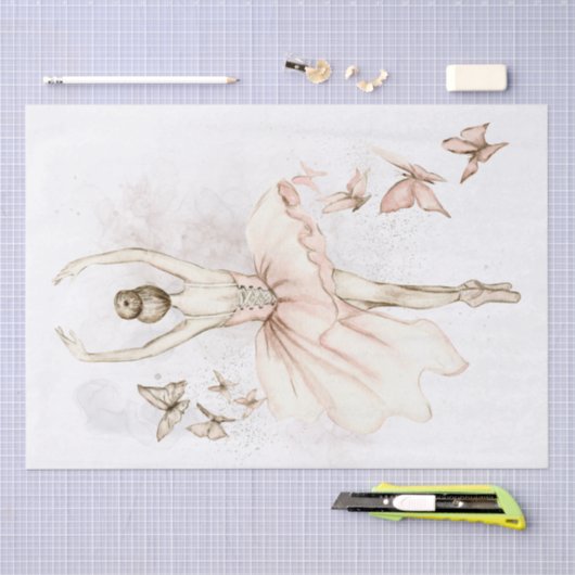 Waterverf Ballerina Butterfly Tissuepapier (Craft)