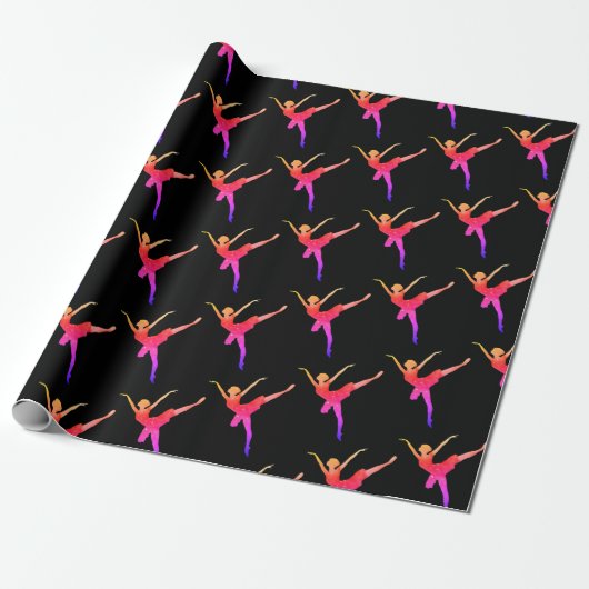 Waterverf Ballerina Cadeaupapier (Uitgerold)