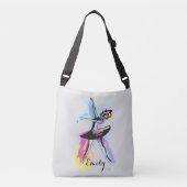 Waterverf Ballerina Dancer Gepersonaliseerd Crossbody Tas (Voorkant)