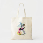 Waterverf Ballerina Dancer Gepersonaliseerd Tote Bag (Voorkant)