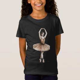 Waterverf ballerina en pointe t-shirt