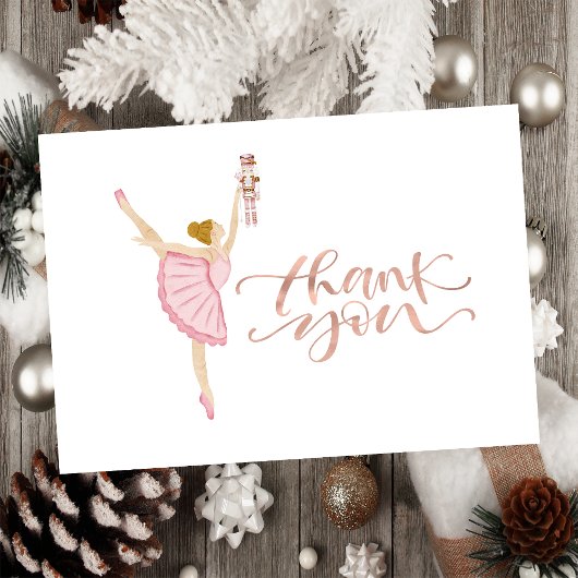 Waterverf Ballerina Notenkraker Dank u Kaart
