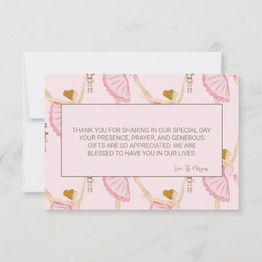 Waterverf Ballerina Notenkraker Dank u Kaart (Achterkant)