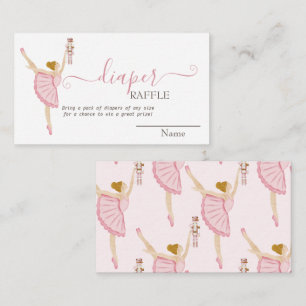 Waterverf Ballerina Notenkraker Roze Baby shower Informatiekaartje