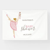 Waterverf Ballerina Notenkraker Roze Baby shower Spandoek (Horizontaal)