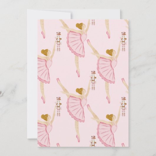 Waterverf Ballerina Notenkraker Roze Bedankkaart (Achterkant)