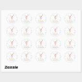 Waterverf Ballerina Notenkraker Roze Ronde Sticker (Vel)
