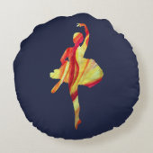 Waterverf Ballerina Rond Kussen (Achterkant)