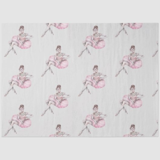 Waterverf Ballerina Series Design 28 Tissue Paper Tissuepapier (Voorkant)