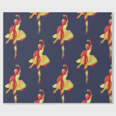 Waterverf Ballerina Silhouet Cadeaupapier (Vlak)