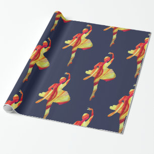 Waterverf Ballerina Silhouet Cadeaupapier