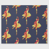 Waterverf Ballerina Silhouette Cadeaupapier (Vlak)