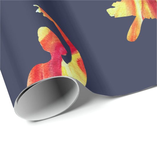 Waterverf Ballerina Silhouette Cadeaupapier (Rol Hoek)