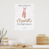 Waterverf Ballerina Verjaardagsfeestje Welkom Poster (Keuken)