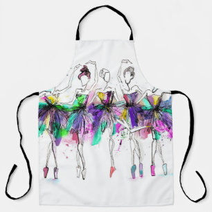 Waterverf Ballerina's: Bright Dance Illustratie Schort