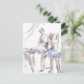 Waterverf Ballet Dancing Ballerina Briefkaart (Staand voorkant)