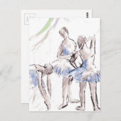 Waterverf Ballet Dancing Ballerina Briefkaart (Voorkant / Achterkant)