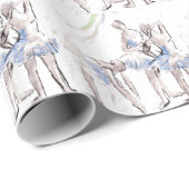 Waterverf Ballet Dancing Ballerina Cadeaupapier (Rol Hoek)