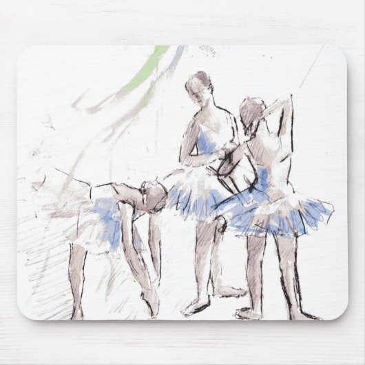 Waterverf Ballet Dancing Ballerina Muismat (Voorkant)