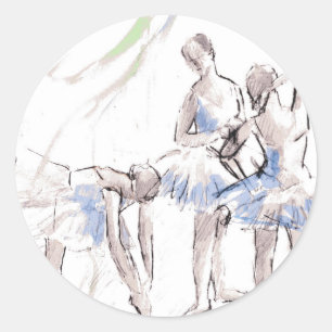 Waterverf Ballet Dancing Ballerina Ronde Sticker