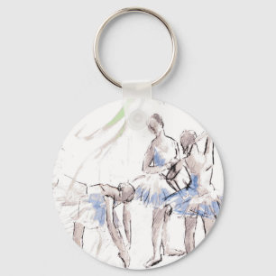Waterverf Ballet Dancing Ballerina Sleutelhanger