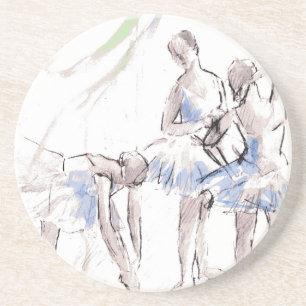 Waterverf Ballet Dancing Ballerina Zandsteen Onderzetter