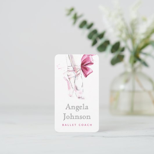 Waterverf Ballet Slippers Ballerina Showroze Visitekaartje (Staand voorkant)