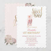 Waterverf balletschoenen gestript op zaterdag kaart (Voorkant / Achterkant)