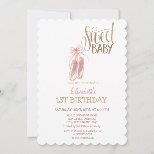 Waterverf balletschoenen gestript op zaterdag kaart (Voorkant)