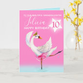 Waterverf balletzwander kleindochter 10e verjaarda kaart (Gele Bloem)