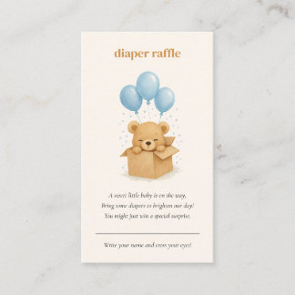 Waterverf Ballon Beer Luier Raffle Baby Shower Informatiekaartje