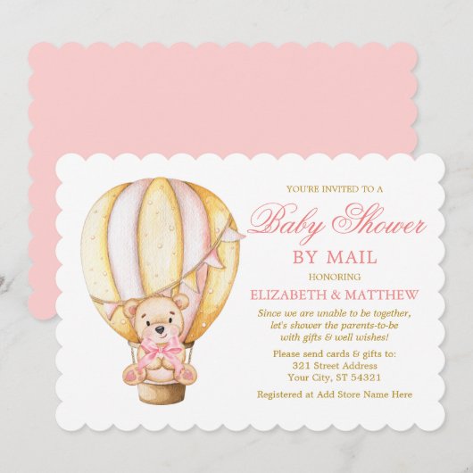 Waterverf ballon Beer Roze Gold Shower per post Kaart (Voorkant / Achterkant)