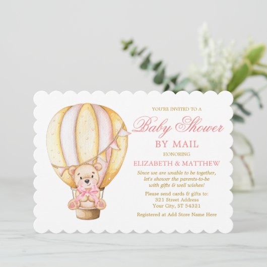 Waterverf ballon Beer Roze Gold Shower per post Kaart (Staand voorkant)