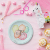 Waterverf Ballon Bunch Blue Birthday Papieren Bordje (Feest)