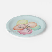 Waterverf Ballon Bunch Blue Birthday Papieren Bordje (Gekanteld)