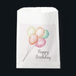 Waterverf ballon Bunch Pink Birthday Bedankzakje<br><div class="desc">Meerkleurige waterverf ballonnen op een bleke roze (of een kleur) achtergrond op White,  Ecru of Kraft paper party bevoordelen zakken met "Happy Birthday" of verander de tekst van uw tijd. KIES uitnodigingen en meer objecten in onze winkel.</div>