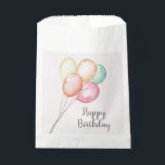 Waterverf ballon Bunch Pink Birthday Bedankzakje<br><div class="desc">Meerkleurige waterverf ballonnen op een bleke roze (of een kleur) achtergrond op White,  Ecru of Kraft paper party bevoordelen zakken met "Happy Birthday" of verander de tekst van uw tijd. KIES uitnodigingen en meer objecten in onze winkel.</div>