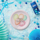 Waterverf ballon Bunch Pink Birthday Papieren Bordje (Feest)