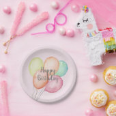 Waterverf ballon Bunch Pink Birthday Papieren Bordje (Feest)