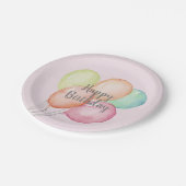 Waterverf ballon Bunch Pink Birthday Papieren Bordje (Gekanteld)