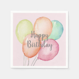Waterverf ballon Bunch Pink Birthday Servet