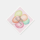 Waterverf ballon Bunch Pink Birthday Servet (Hoek)