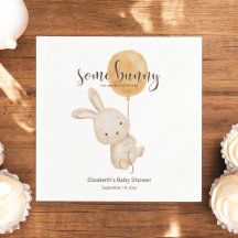 Waterverf Ballon Bunny Baby shower servetten