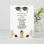 Waterverf ballon en petten Graduation Party Kaart (Staand voorkant)