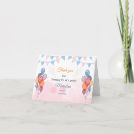 Waterverf ballon gevouwen Donderdag Dank je credit Bedankkaart