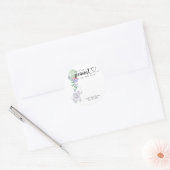 Waterverf ballon & olifant - baby shower ronde sticker (Envelop)