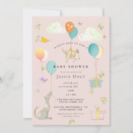 Waterverf ballon puppy Baby shower Kaart
