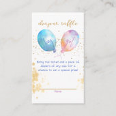 Waterverf Ballon Roze Blauwe Twin Diaper affle Informatiekaartje (Voorkant)