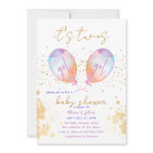 Waterverf ballon roze tweeling meisje Baby shower